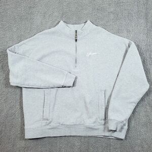 YoungLA 520 Sunday Quarter Zip Men’s M Grey Long Sleeve Soft Pullover